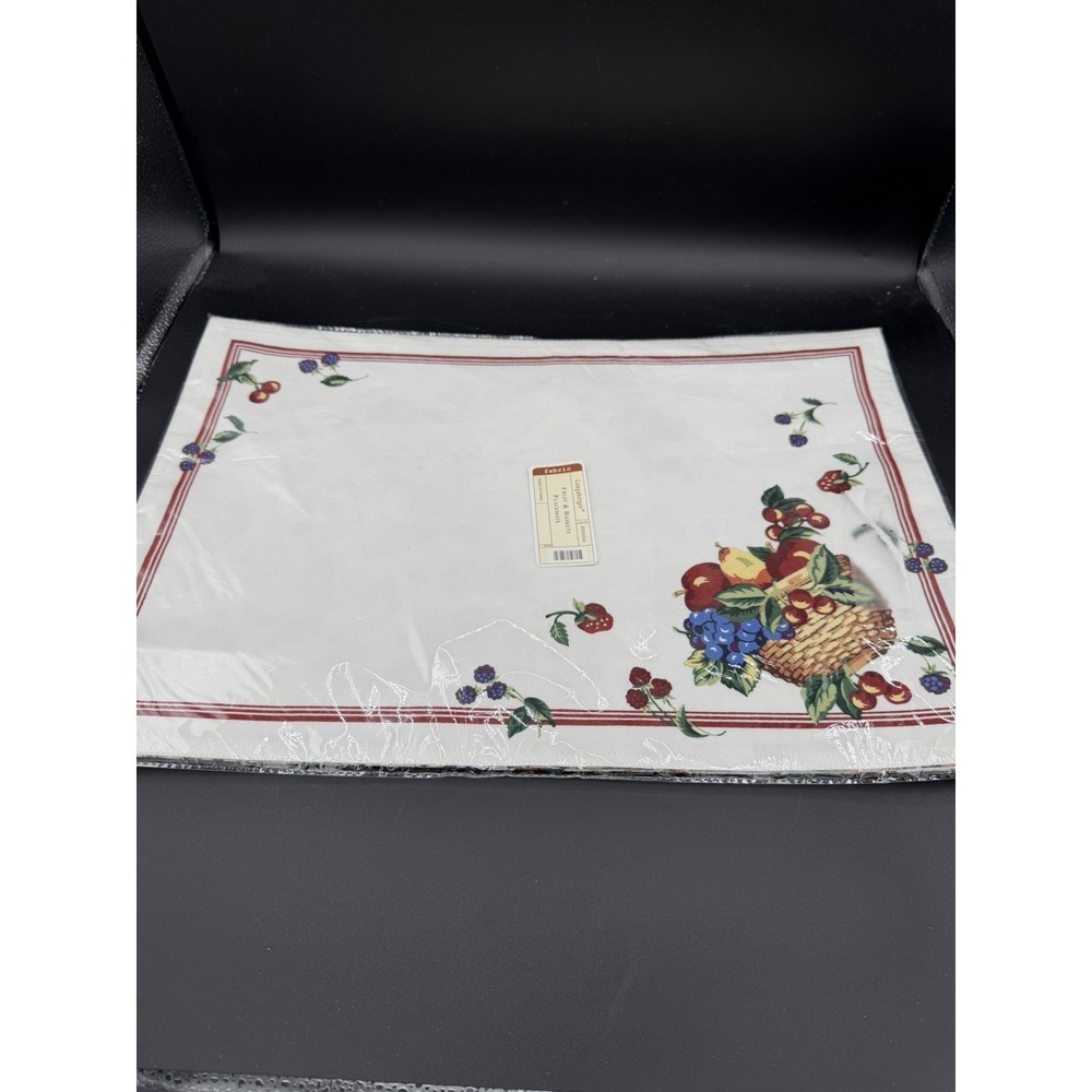 🍎 Longaberger Reversible Fruit & Baskets Placemats Set of 2 – NIP – New in Pack